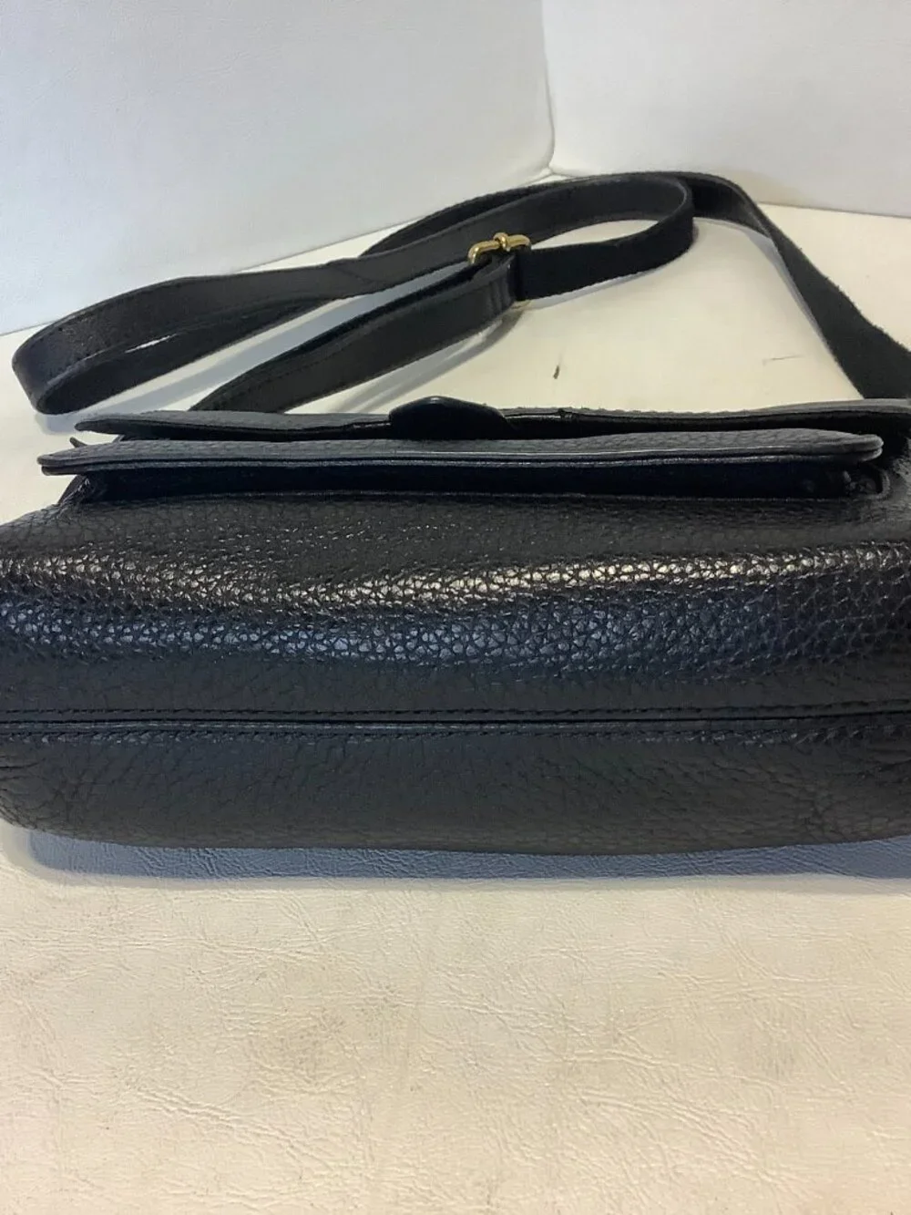 Fossil Kinley Pebbled Leather Crossbody Purse Bag Black 9
